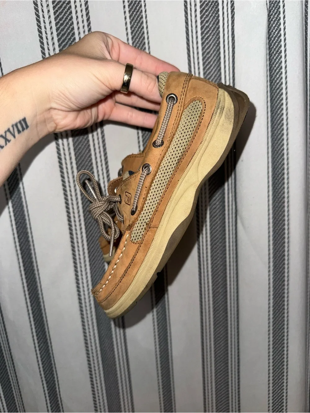 Sperry Tan Brown Kids Moccasin Boat Shoes